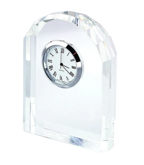 Optic Crystal Arched Clock