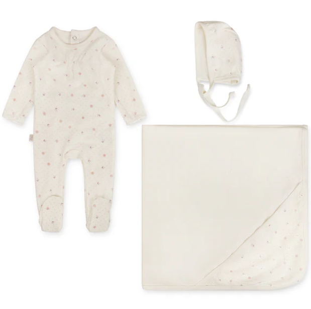 Ribbed - Bow - Layette Set