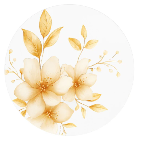 ACRYLIC CHARGER WHITE FLOWER 4/S