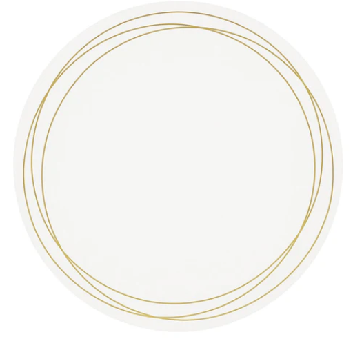 ACRYLIC CHARGER GOLD CIRCLE SET OF 4