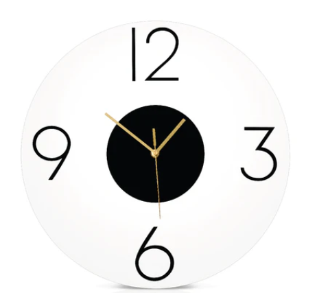 Luxe Clock- Black Lucite