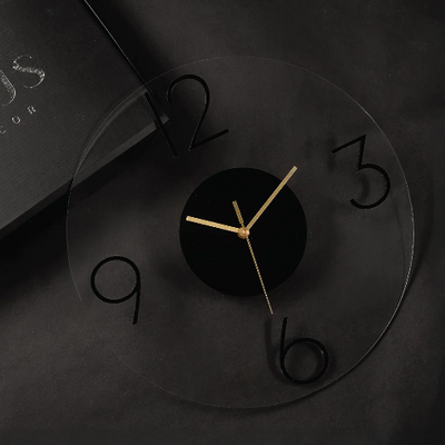 Luxe Clock- Black Lucite