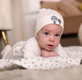 Little Embroidered Hot Balloon Footie, Hat and Blanket Set