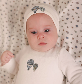 Little Embroidered Hot Balloon Footie, Hat and Blanket Set