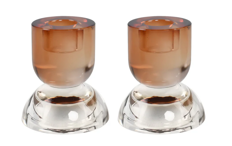 Serenity Two Tone Candle Holder/Tealights Peach/Wine