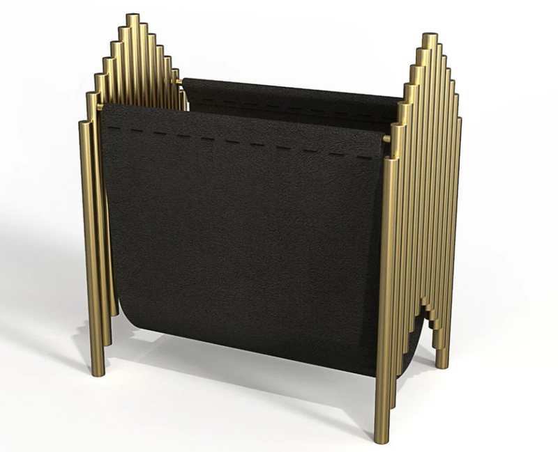 Magazine Rack Gold & Black