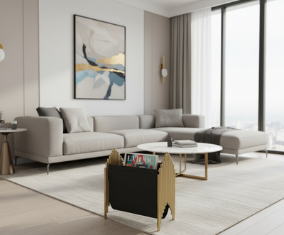 Magazine Rack Gold & Black