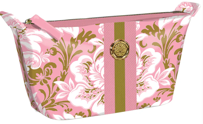Pink Damask Small Cosmetic