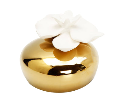 Gold Diffuser White Flower, " Iris & Rose" Scent