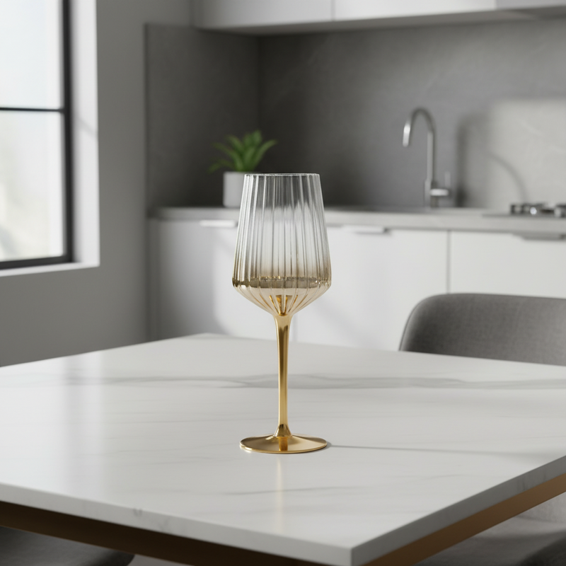 Vikko Decor- Elegant, Gold, Wine Glass, 16 OZ