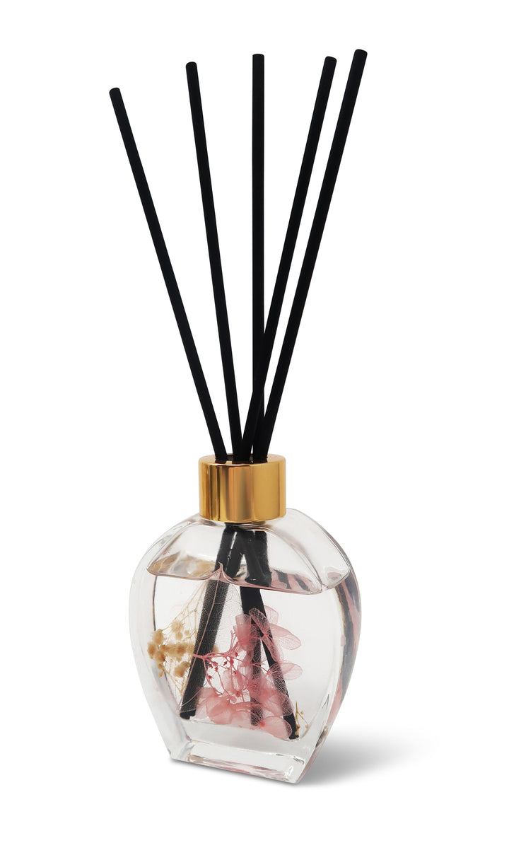 Clear Reed Diffuser with Green Flower