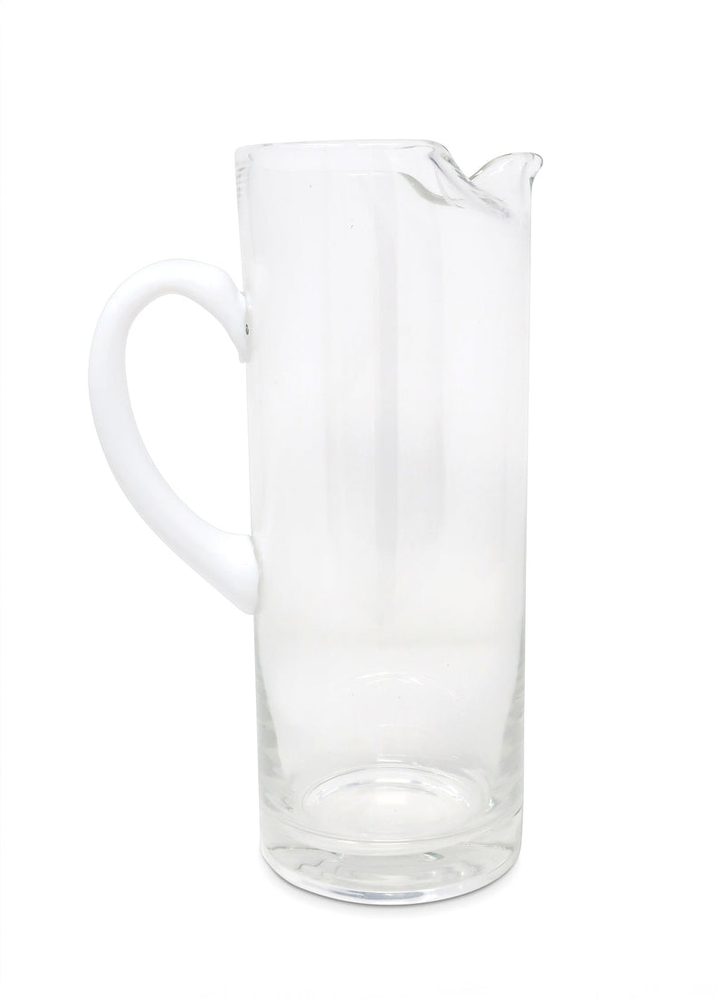 Classic Glass Pitcher With White Handle