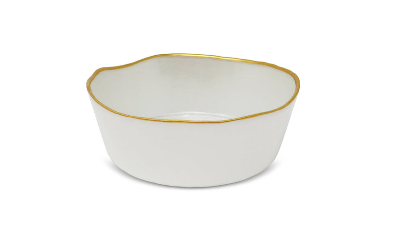 Organic Shaped Salad Bowl With Gold Trim