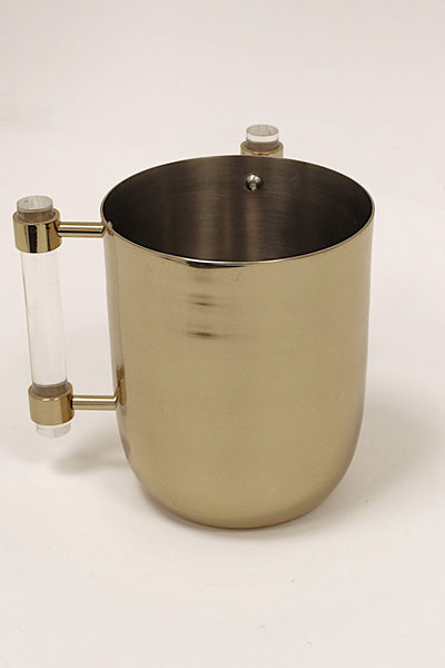 Metal Wash Cup Gold with Cylinder Handles - 5.1"H