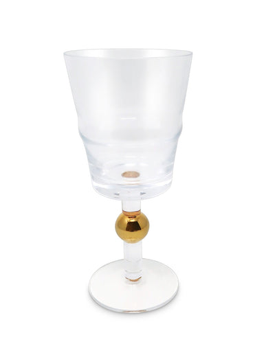 Set Of 6 Glasses With Gold Ball Design