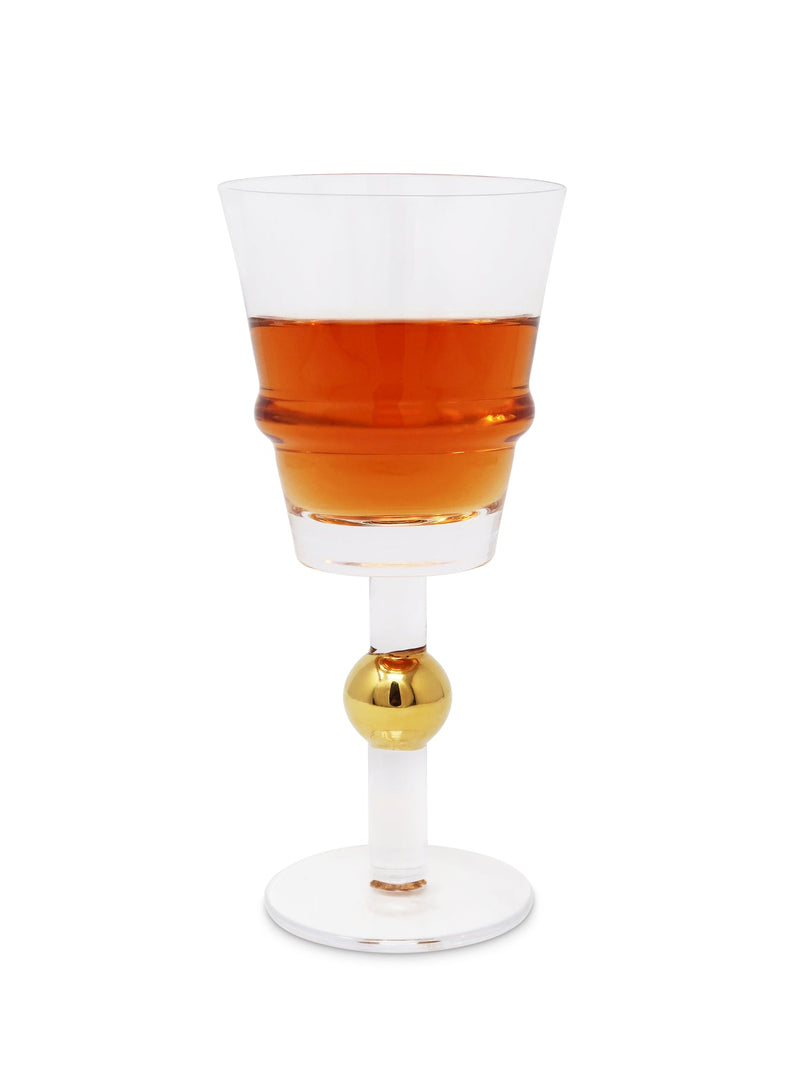 Set Of 6 Glasses With Gold Ball Design