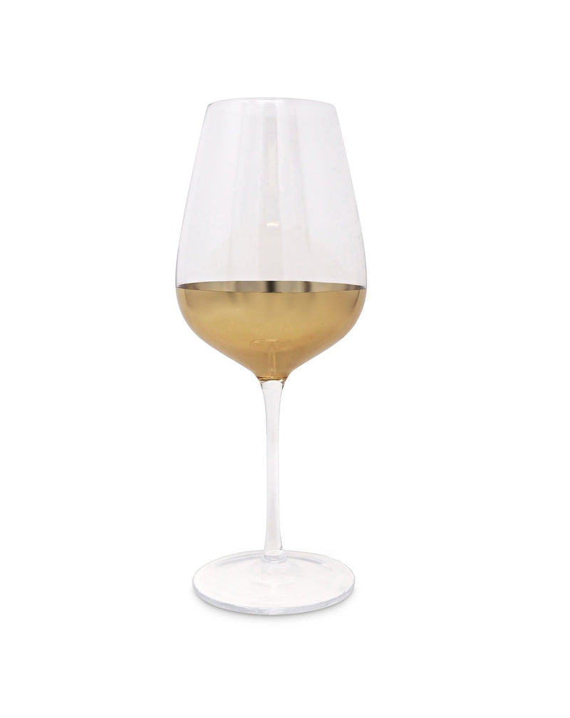 Set Of 6 Glasses With Gold Dipped Bottom