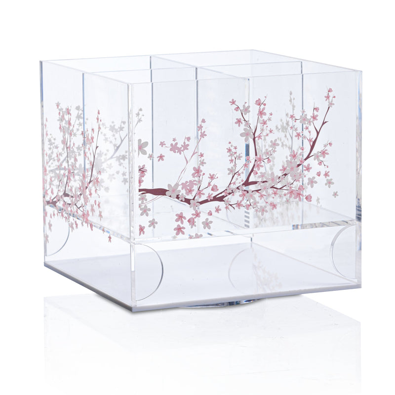 Cherry Blossom Swivel Silverware Caddy