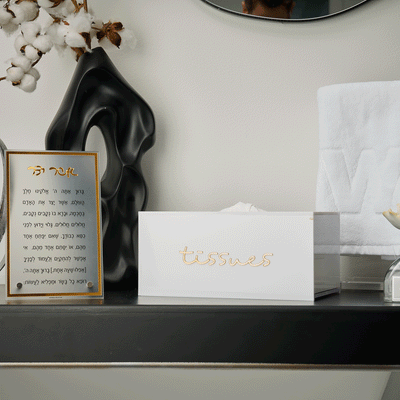 White Lucite Classic Tissue Box