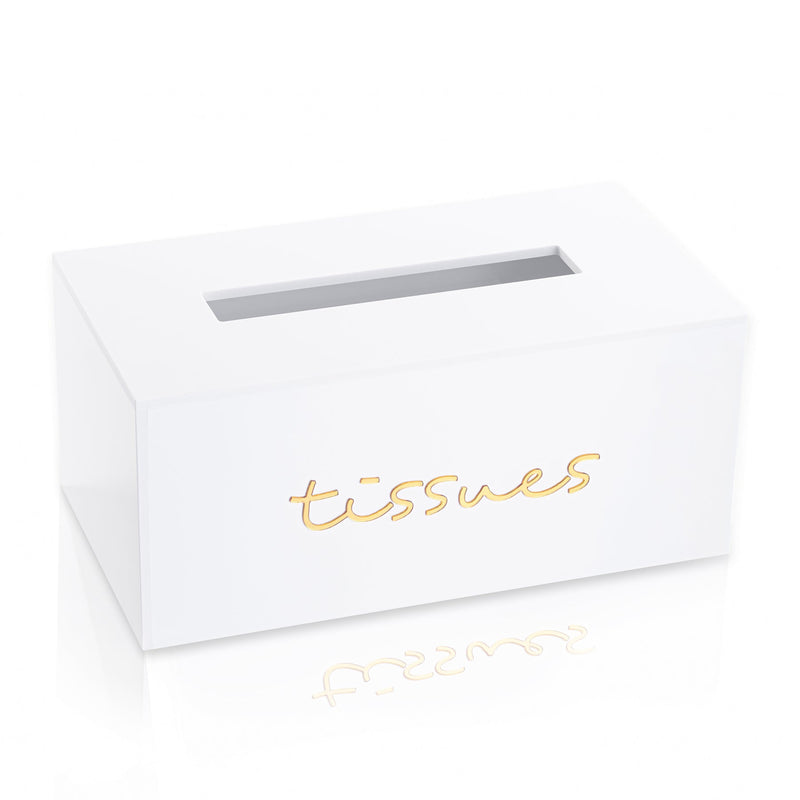 White Lucite Classic Tissue Box