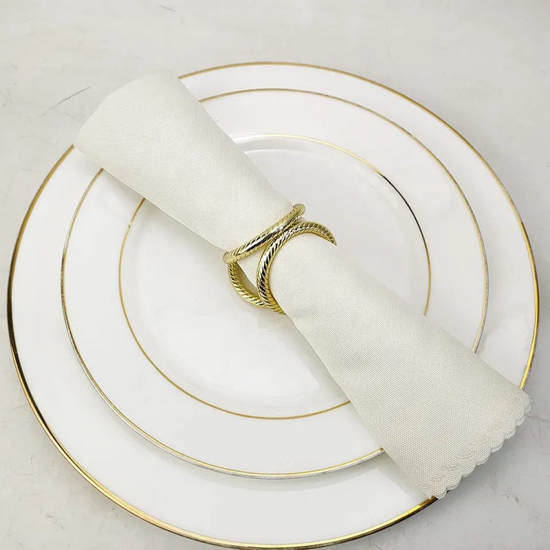 Gold three circle napkin ring