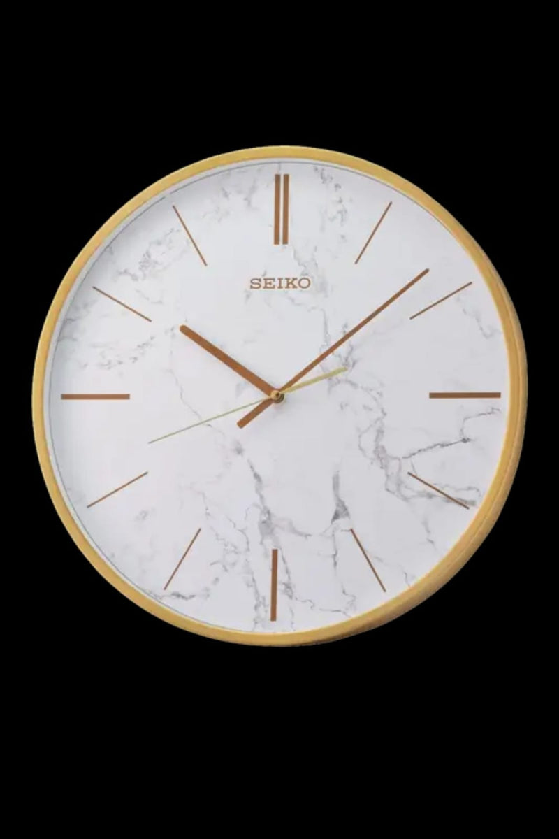 Carrara White and gold Wall Clock