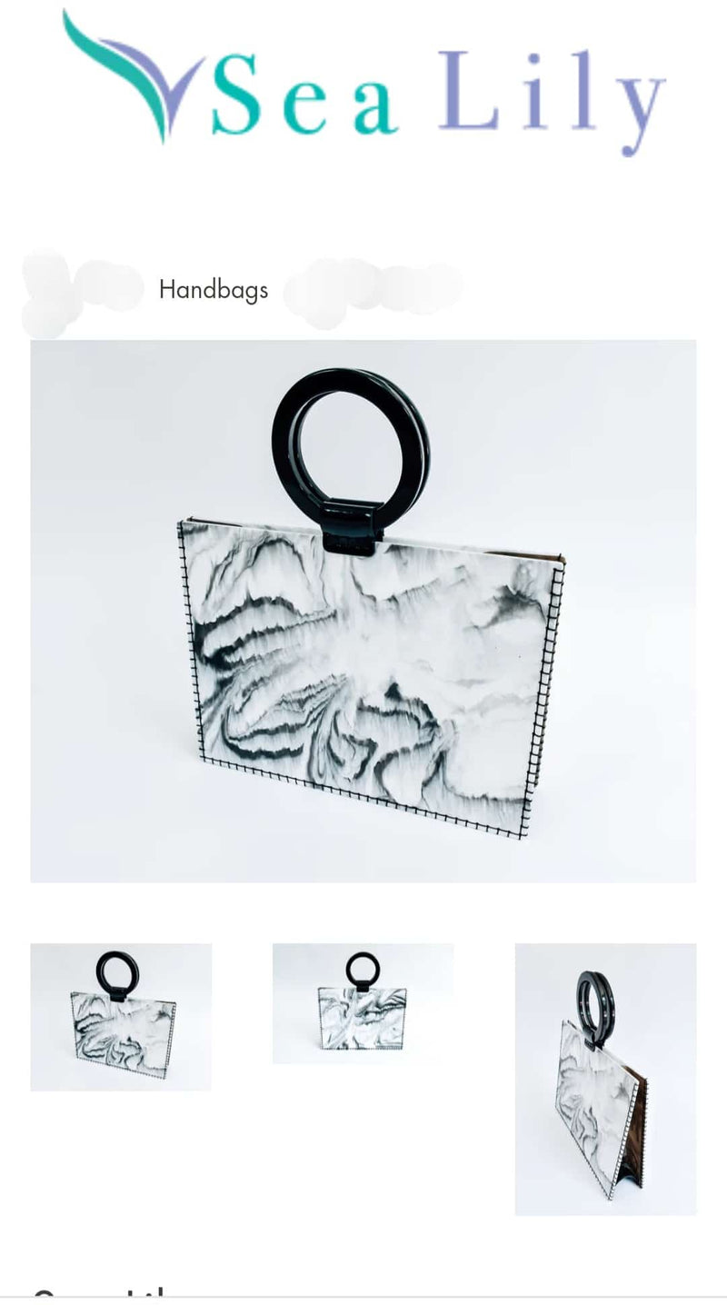 Black white marble Acrylic Bag