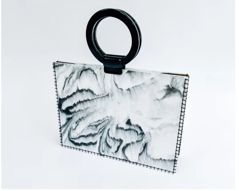 Black white marble Acrylic Bag