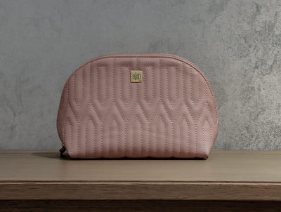 RIM Rozay Genuine Leather Cosmetic Bag White/Mauve