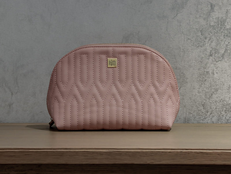 RIM Rozay Genuine Leather Cosmetic Bag White/Mauve