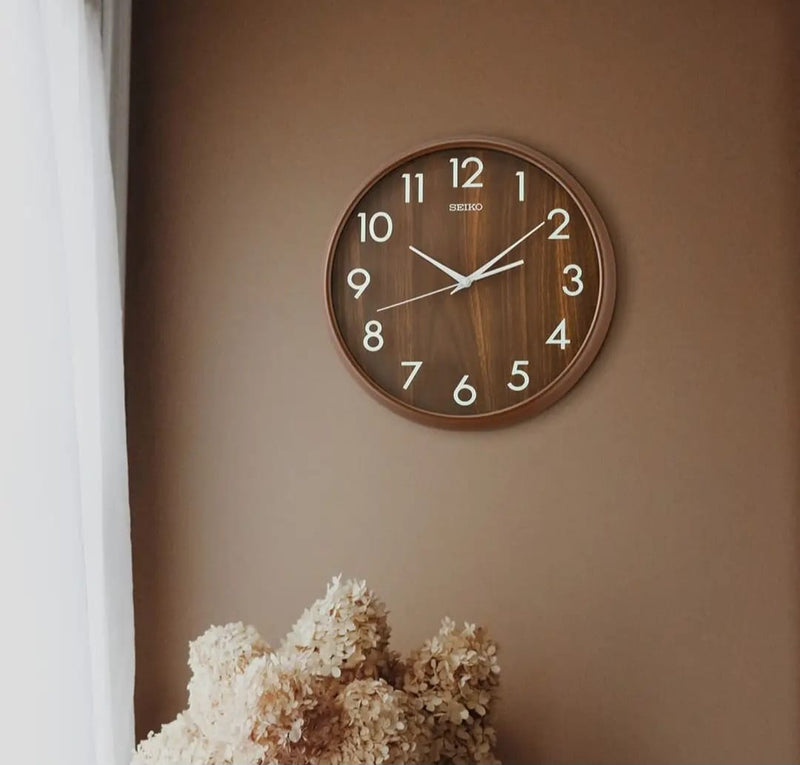 Seiko wall clock brown