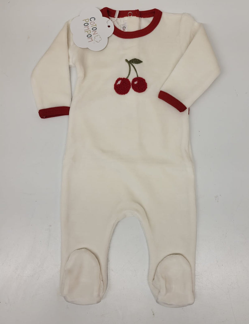 Cozy Cherry Red Velour Footie