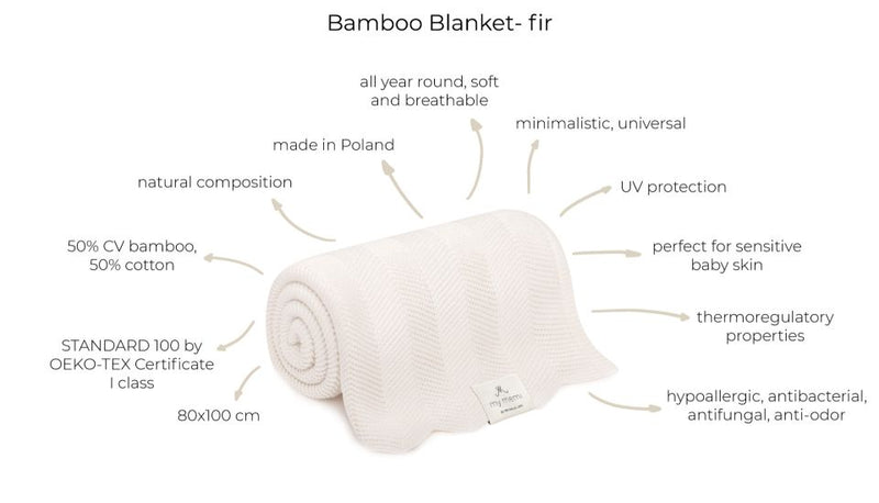 Bamboo blanket powder pink 80x100 – fir