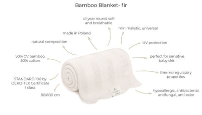 Bamboo blanket cream 80x100 – fir