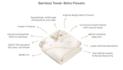 Bamboo Towel- boho flowers