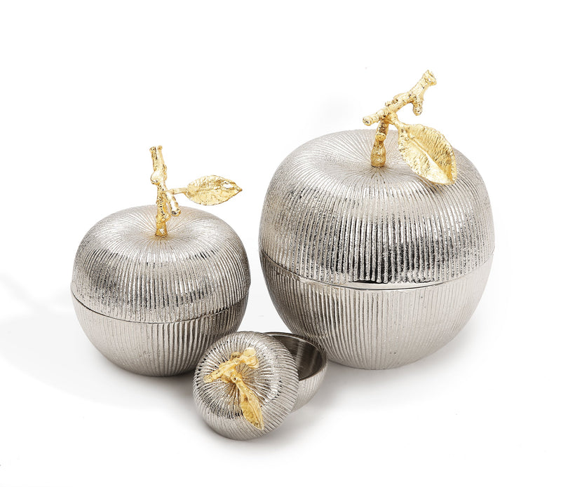 2.5"D Silver Apple Shaped Jar