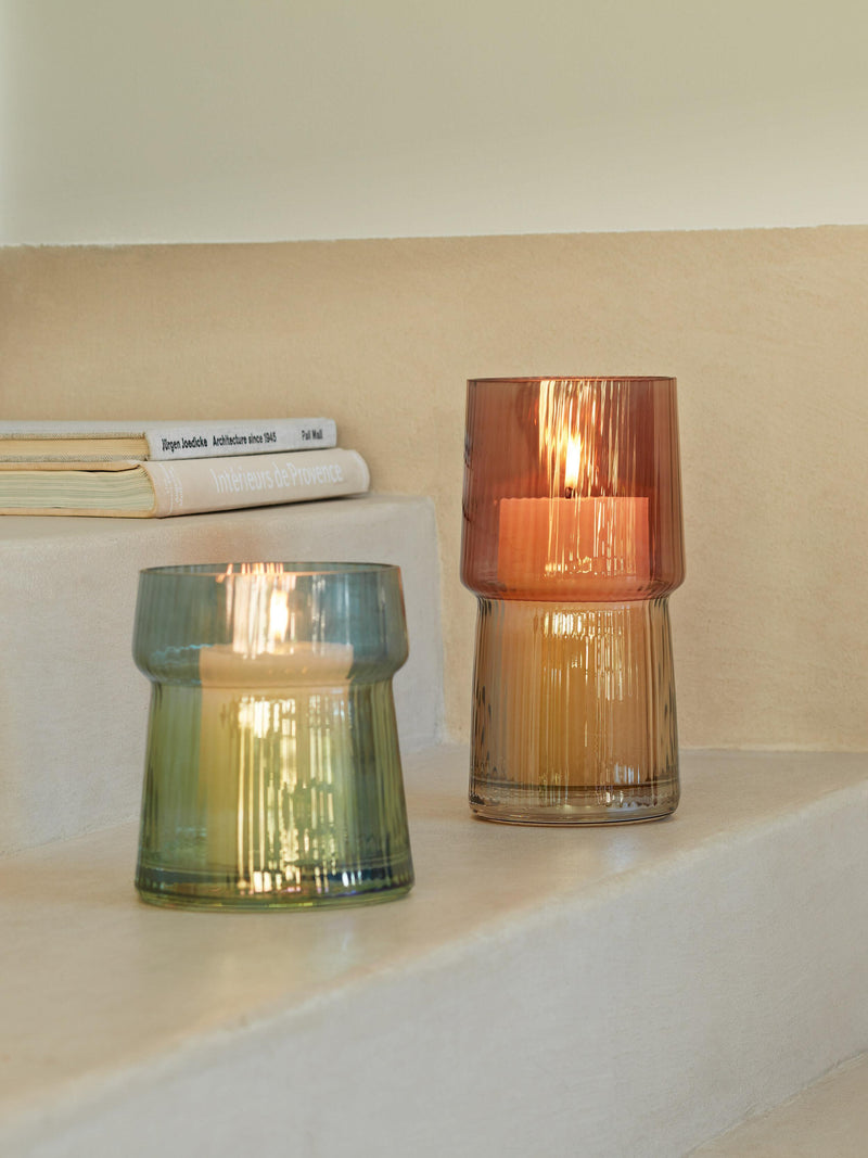 Gems Vase/Lantern H9in Amber