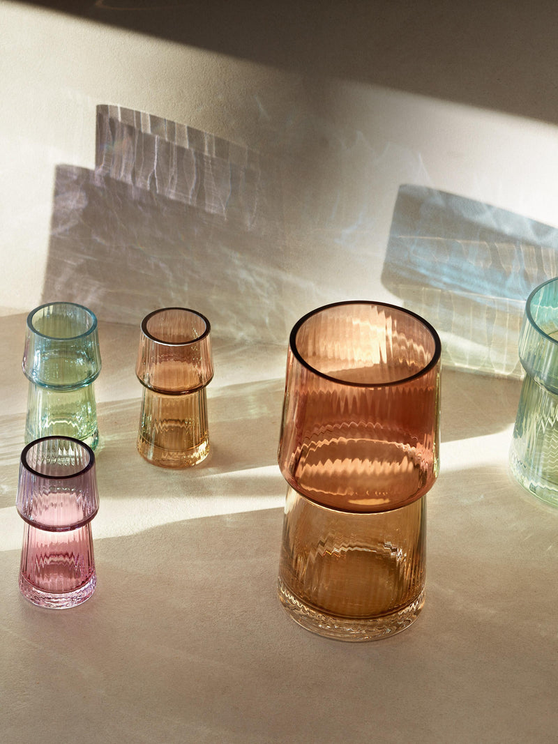 Gems Vase/Lantern H9in Amber