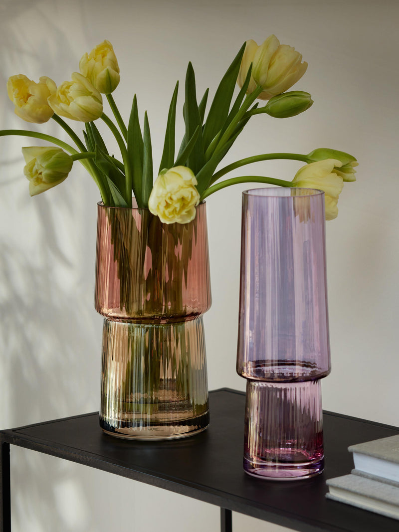 Gems Vase/Lantern H9in Amber