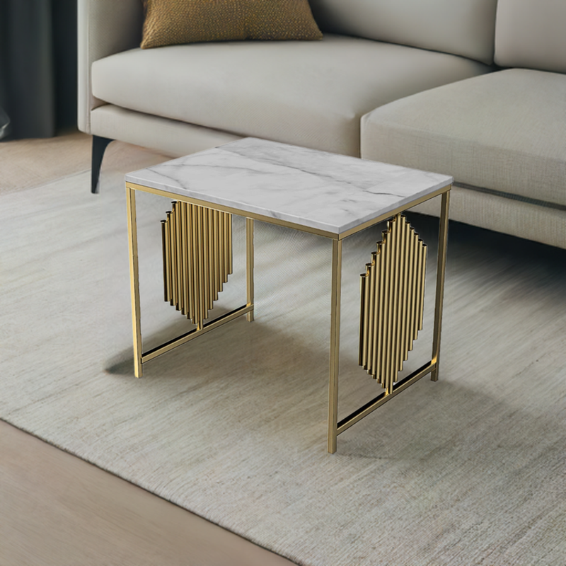 MARBLE-TOP CHANUKAH END TABLE SMALL