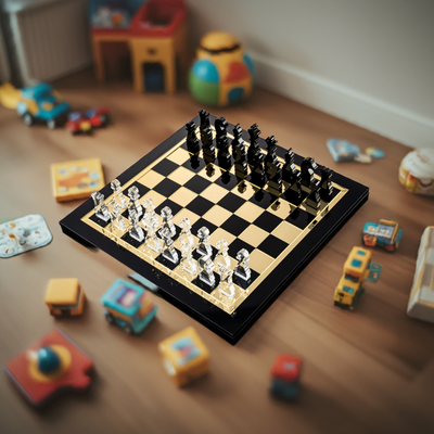 Lucite By Design Luxe Chess & Checkers Game Set w/ Gift Box