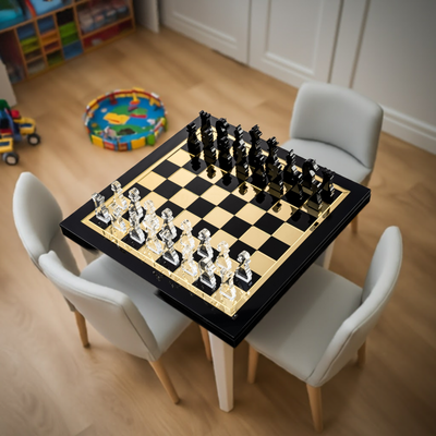 Lucite By Design Luxe Chess & Checkers Game Set w/ Gift Box