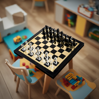 Lucite By Design Luxe Chess & Checkers Game Set w/ Gift Box