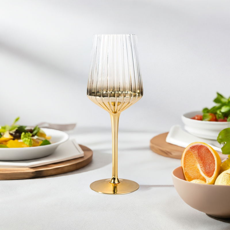 Vikko Decor- Elegant, Gold, Wine Glass, 16 OZ