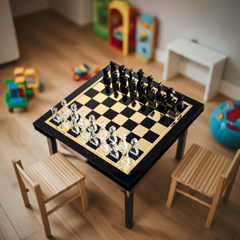 Lucite By Design Luxe Chess & Checkers Game Set w/ Gift Box