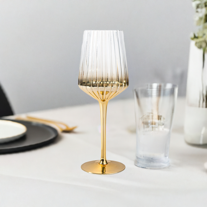 Vikko Decor- Elegant, Gold, Wine Glass, 16 OZ