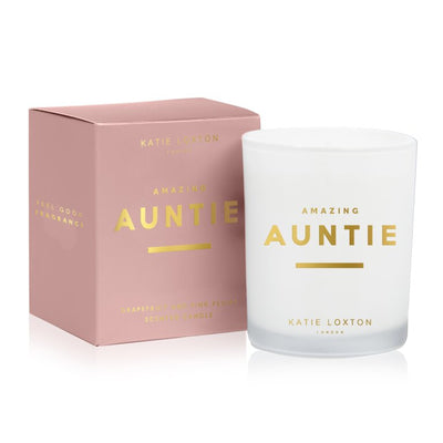 Sentiment Candle 'Amazing Auntie' Grapefruit And Pink Peony