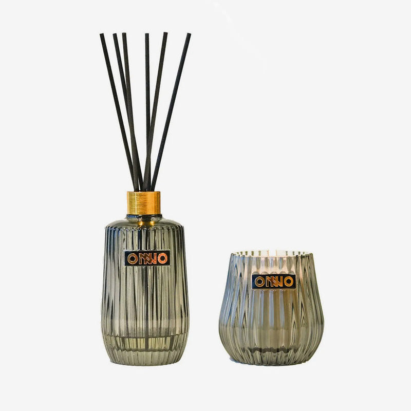 ONNO ECLECTIC GIFT SET SMOKED DIFFUSER 375ML &  CANDLE ZANZIBAR