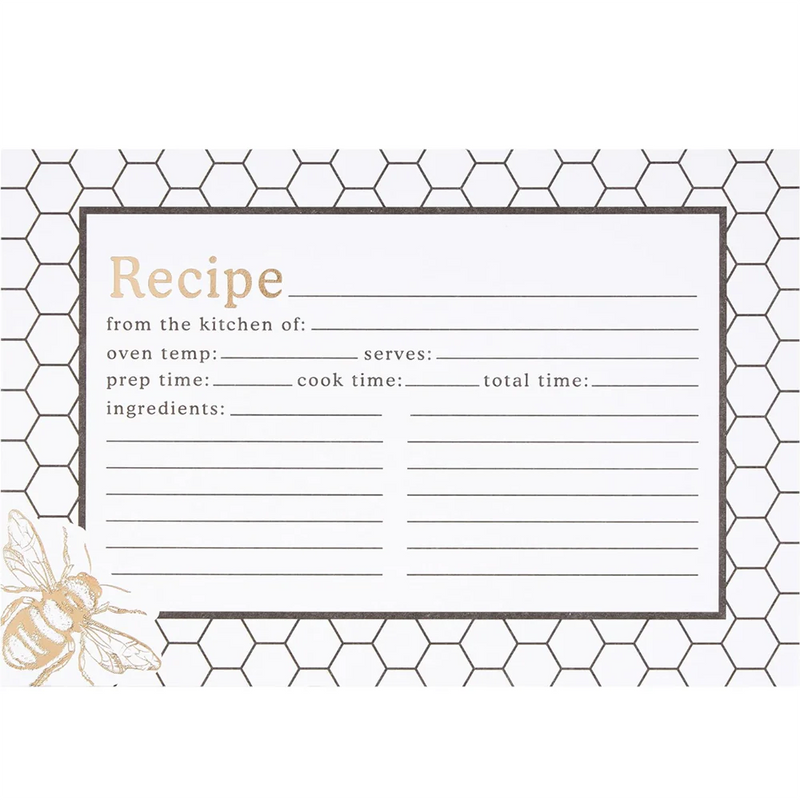 Honeycomb Hive Recipe Cards