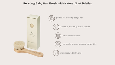 Relaxing Baby Hair Brush with Natural Goat Bristles